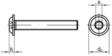 Винт с полукруглой головкой и фланцем DIN 7380-2