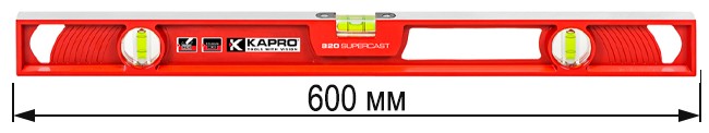 Размер уровень строительный 600 мм KAPRO SUPERCAST 820-10-60