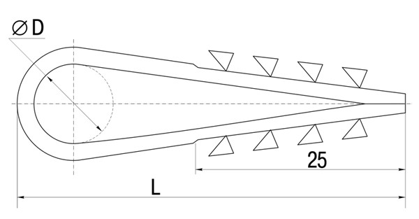 Дюбель хомут (круглый) - схема, чертеж