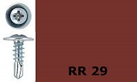 Саморез-клоп с буром 4,2х25 окрашенный, RR 29 (красный)