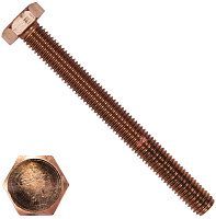 Болт шестигранный М6х16 DIN 933, бронза (Silicon bronze)