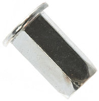 Резьбовая заклепка с цилиндрическим бортиком, шестигранная, нержавеющая сталь А2