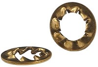 Шайба стопорная М2,5 с зубьями DIN 6798J(I), бронза (Silicon bronze)