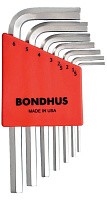 Набор шестигранных ключей (1,5-6 мм) Bondhus BriteGuard 16292, 7 штук, хромированные