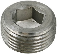 Пробка (заглушка) резьбовая с дюймовой резьбой DIN 906, нержавеющая сталь А2
