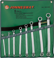 Набор гаечных накидных изогнутых 75° ключей (6-22 мм) Jonnesway W23108S, 8 штук в сумке