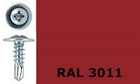 Саморез-клоп с буром 4,2х13 окрашенный, RAL 3011 (коричнево-красный)