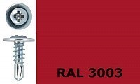Саморез-клоп с буром 4,2х13 окрашенный, RAL 3003 (рубиново-красный)