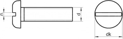 Винты с прямым шлицем с цилиндрической скругленной головкой DIN 85, ГОСТ 17473-80, EN ISO 1580