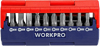 Набор бит SL, PH, TX длиной 25 мм, C1/4"с держателем Workpro WP221062, Cr-V, 13 предметов