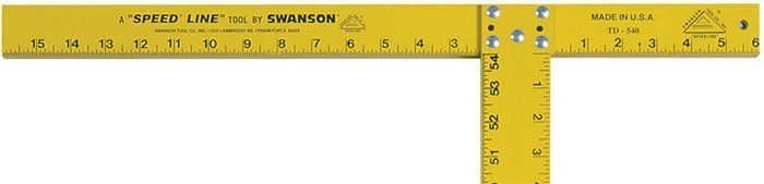 Дюймовый Т-образный угольник Swanson 54" TD540, алюминий - фото