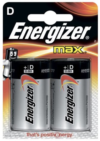 Батарейки Energizer MAX LR20 BP2 (2 шт) - фото