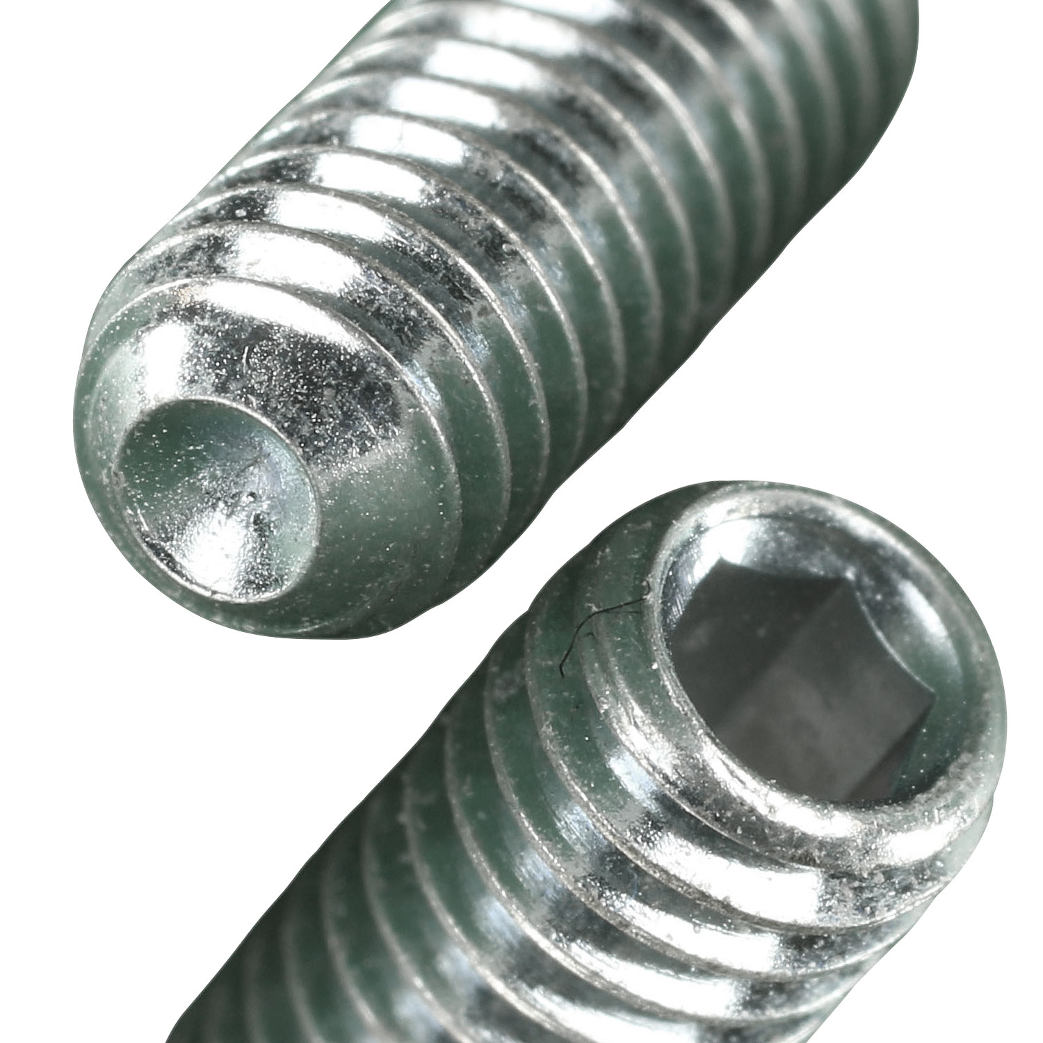 Винт установочный DIN 916 (ISO 4029) с засверленным концом, оцинкованная сталь - фото