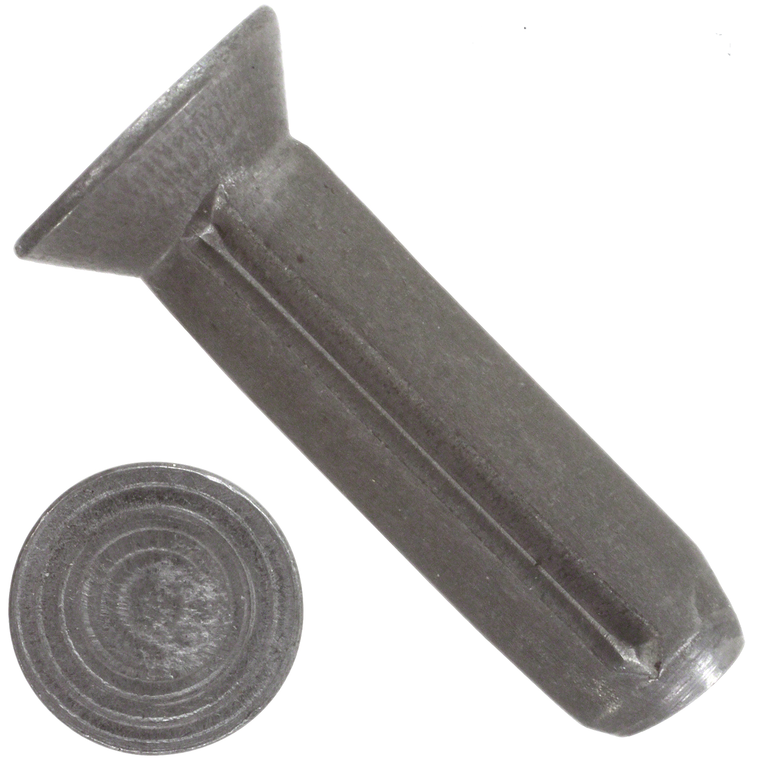 Штифт (заклёпка) c потайной головкой и насечками DIN 1477 form A, сталь без покрытия - фото