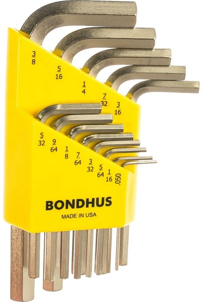 Набор дюймовых шестигранных удлиненных ключей (.050-3/8") Bondhus BriteGuard 16137, 13 штук - фото