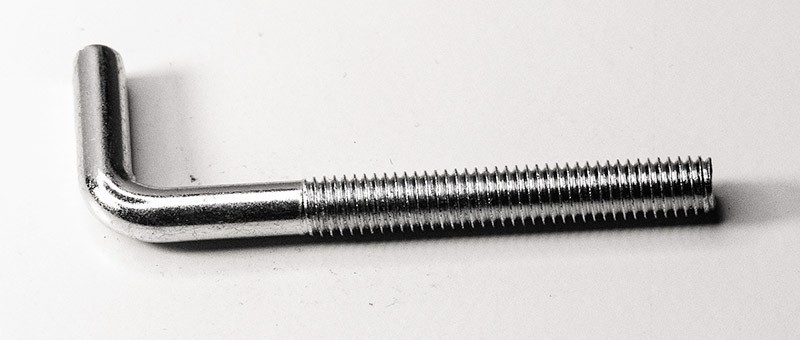 Винт с L-образным крюком (костыль) и метрической резьбой 88138, оцинкованная сталь - фото