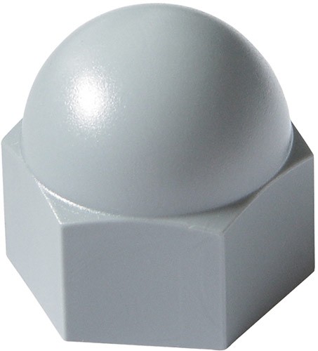 Пластиковая заглушка М12 для гаек и болтов S=19, шестигранная, серая - фото