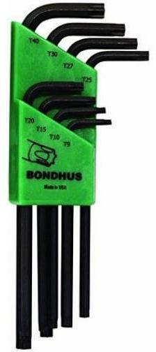 Набор ключей TORX (Т9-Т40) с отверстием Bondhus ProGuard 32434, 8 штук - фото