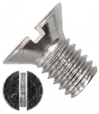 Винт с потайной головкой DIN 963 (ISO 2009) М3х30 никелированная латунь - фото