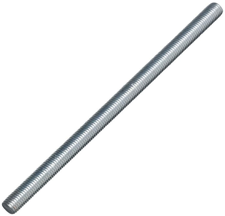Шпилька резьбовая с мелкой резьбой DIN 975, класс прочности 10.9, оцинкованная сталь - фото