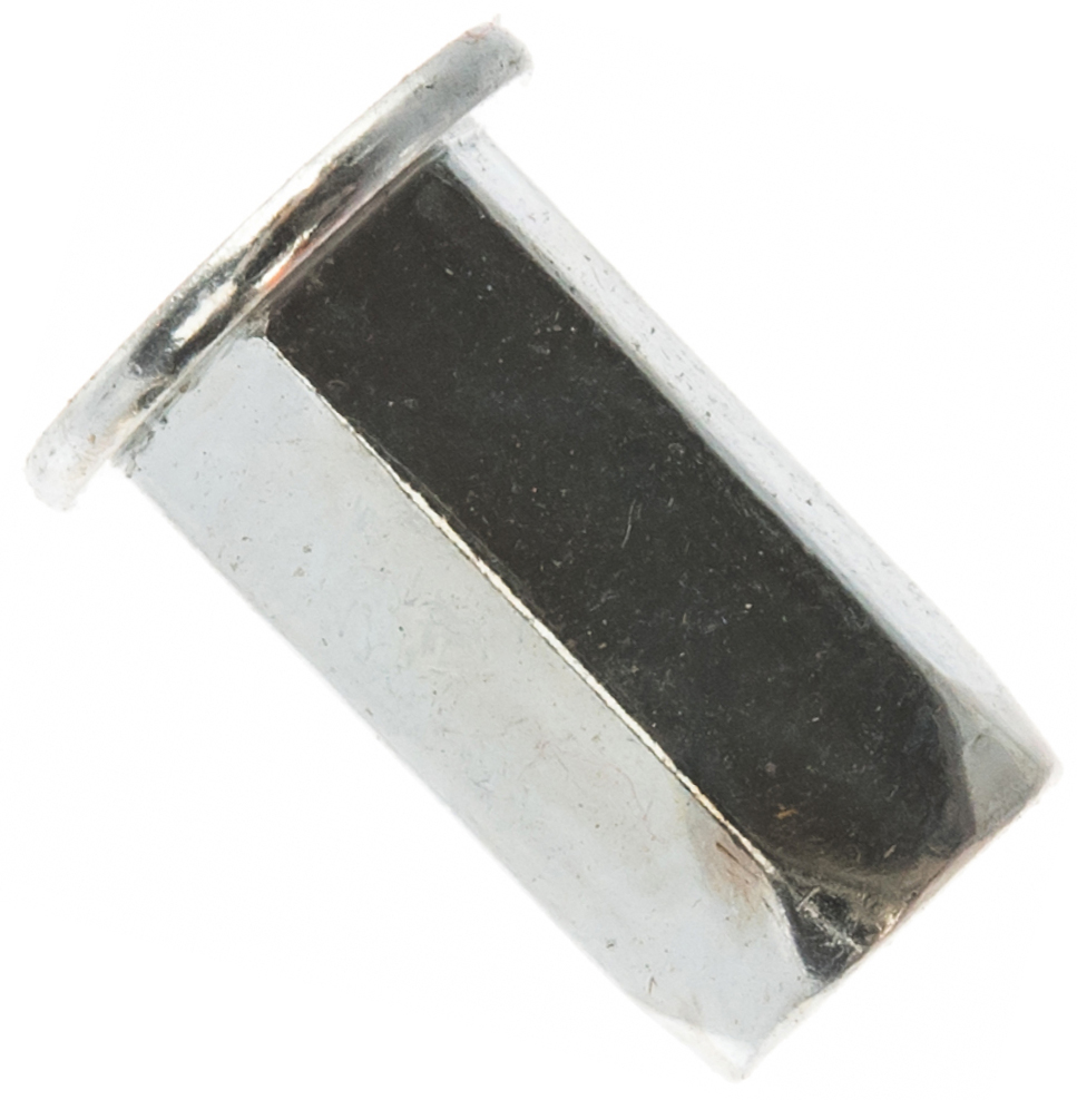 Резьбовая заклепка М4 с цилиндрическим бортиком, шестигранная, нержавеющая сталь А2, 100 шт - фото