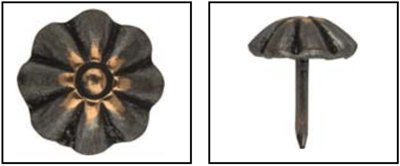 Декоративный гвоздь "Ромашка", 12х13, Окрашенная бронза, Dransfeld - фото