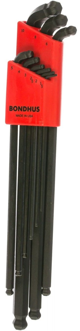Набор шестигранных усиленных ключей (1,5-10 мм) с 2-мя шариками Bondhus 67099, 9 штук - фото