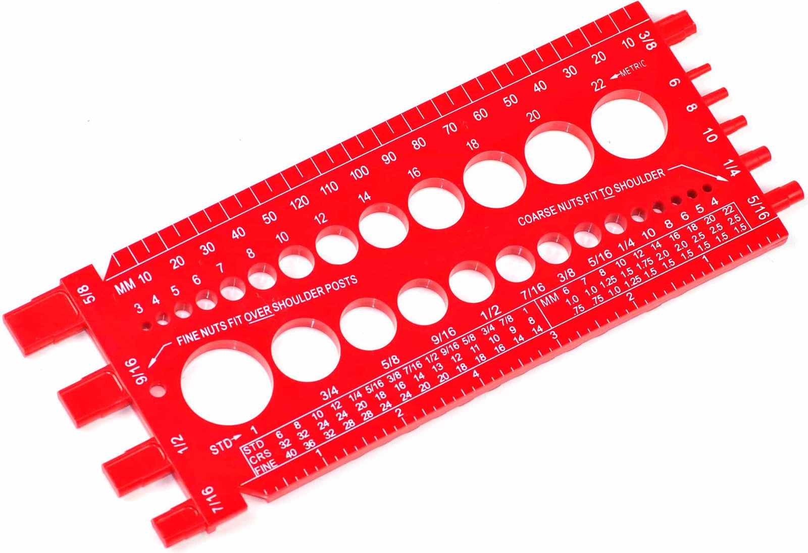 Резьбовой шаблон, линейка для определения резьбы (метрическая/дюймовая), красная - фото