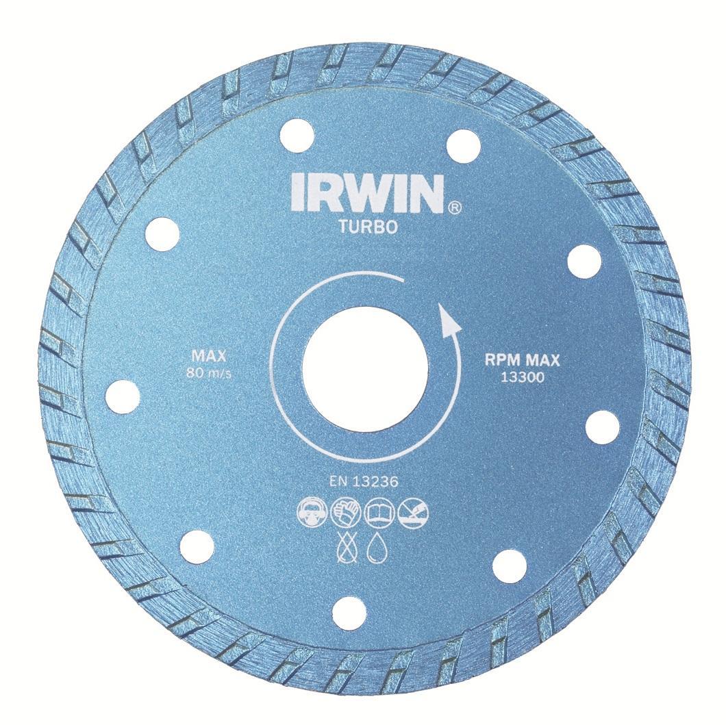 Диск алмазный универсальный IRWIN Turbo (сухая и мокрая резка)