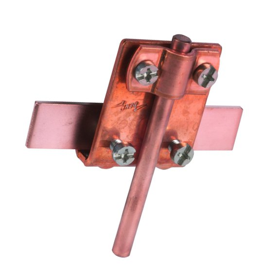 Фальцевая клемма с двухвинтовой накладкой, для монтажа проводников на фальц 0,7-10 мм, оцинкованная сталь - фото