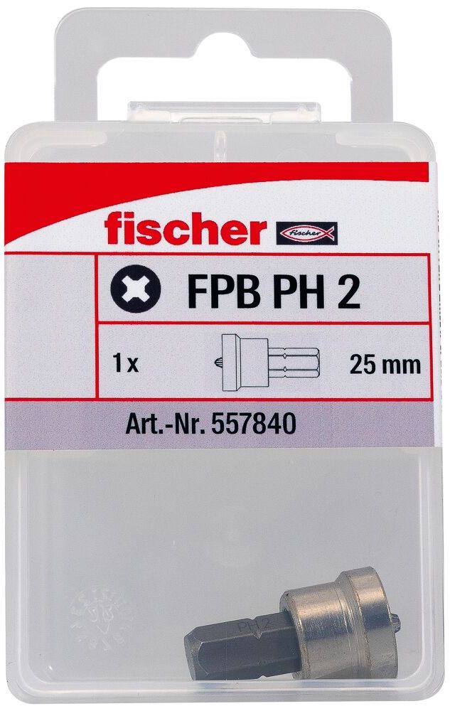 Бита со шлицем PH2, 25 мм с ограничителем для гипсокартона ProfiBit FPB Fischer 557840 - фото