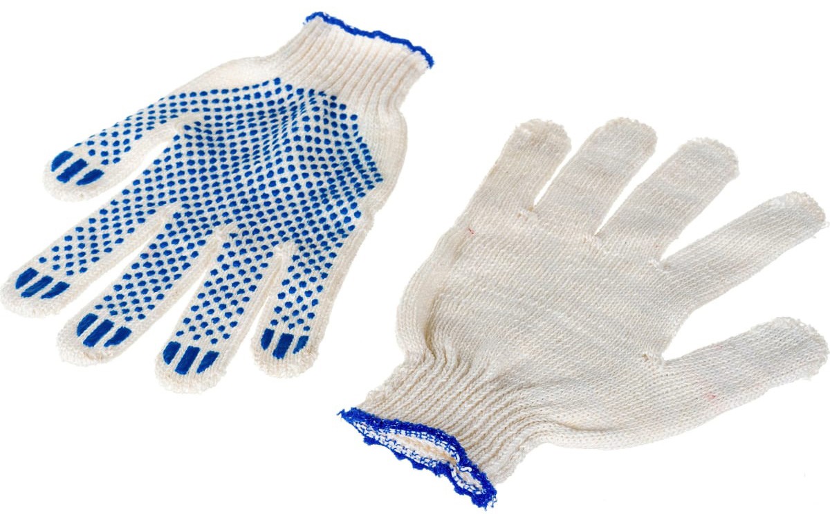 Перчатки трикотажные с ПВХ 7,5 класс вязки, 3 нити - фото