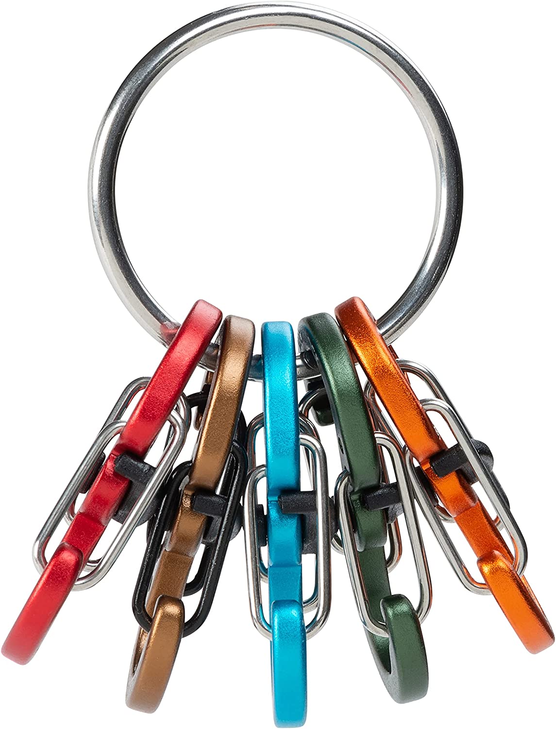 Набор карабинов для ключей Nite lze KeyRing Locker S-biner KRGA-A1-R3 5 шт, алюминий - фото