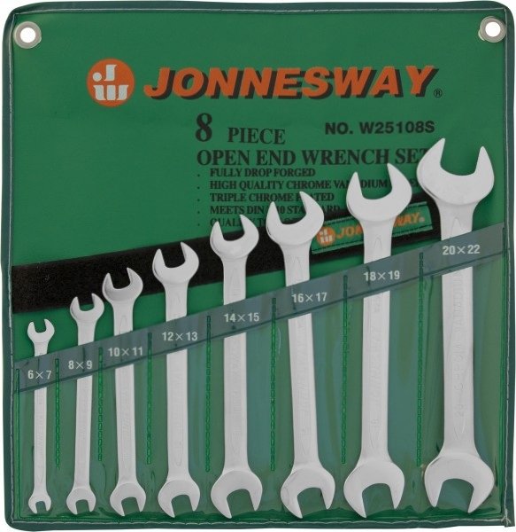 Набор рожковых ключей в сумке, 6-22 мм, 8 предметов Jonnesway W25108S - фото