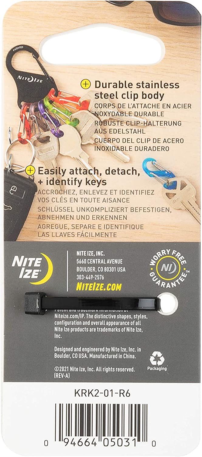 Набор пластиковых карабинов Nite Ize KeyRack, 6 шт (цветные/милитари) - фото