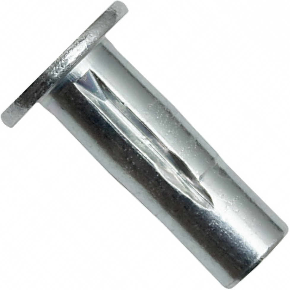 Резьбовая заклепка с цилиндрическим бортиком М6, распорная, оцинкованная сталь - фото