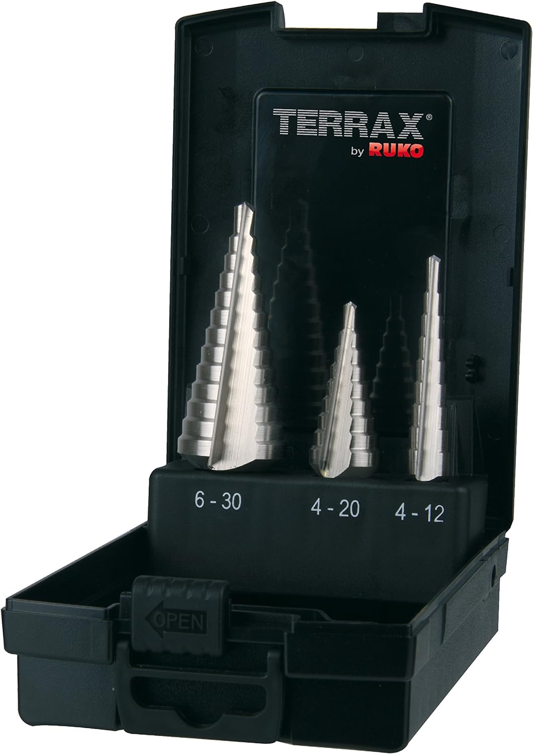 Набор из 3-х ступенчатых сверл 4-12/4-20/6-30 мм HSS Terrax by Ruko A101126RO