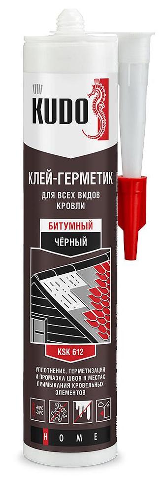 Клей-герметик битумный для всех видов кровли 280 мл KUDO KSK-612, чёрный - фото