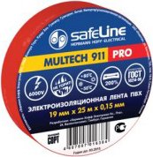 Изолента красная SafeLine Multech 911 ПВХ - фото