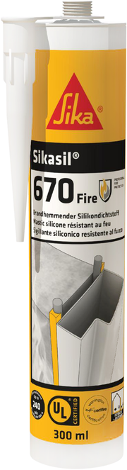 Герметик силиконовый огнестойкий 300 мл SIKA Sikasil-670 Fire 590348 серый - фото