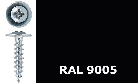 Саморез-клоп острый 4,2х19 окрашенный, RAL 9005 (чёрный янтарь) - фото