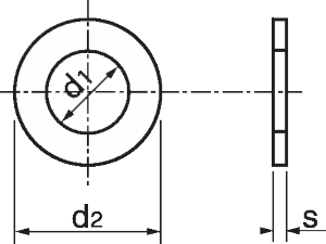 DIN 125 Шайбы класса точности А - чертеж, схема