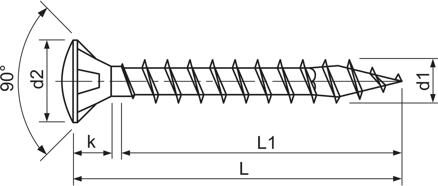 Саморез универсальный SPAX с полупотайной (линзовой) головкой и полной резьбой, шлиц T-Star, S point/4CUT, нержавеющая сталь А2 - фото