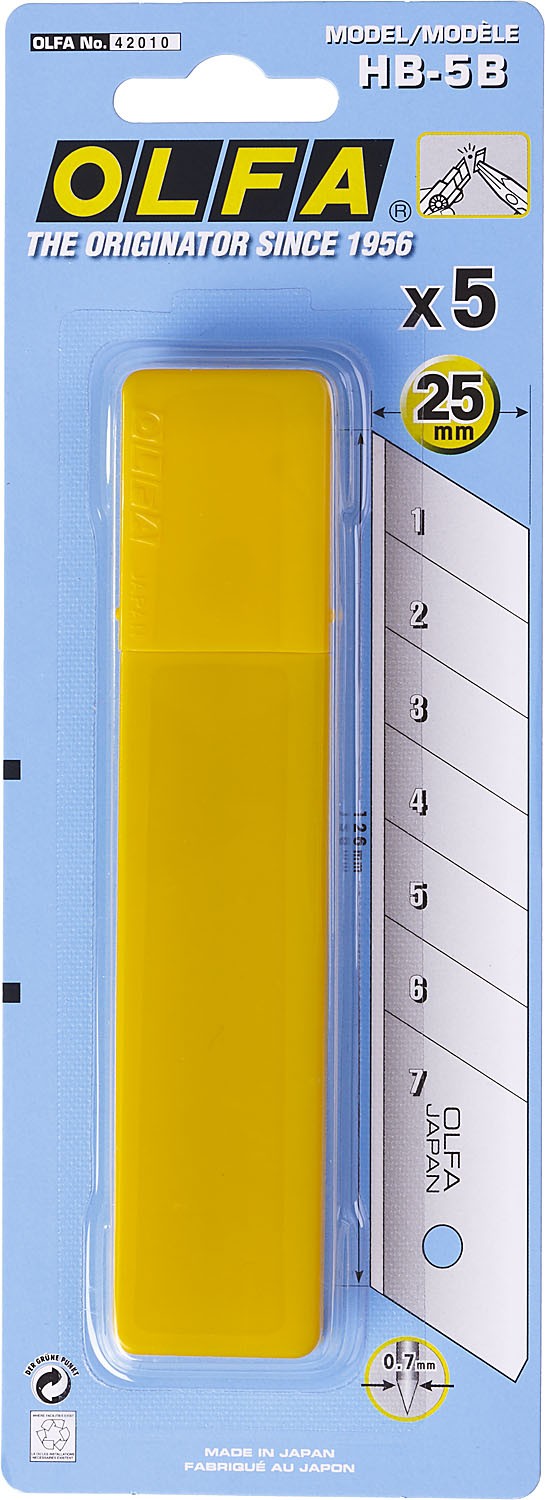 Сегментированное лезвие 25 мм OLFA OL-HB-5B, 5 шт - фото