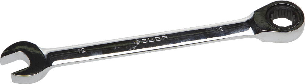 Комбинированный гаечный ключ трещоточный 12 мм, ЗУБР 27074-12 - фото