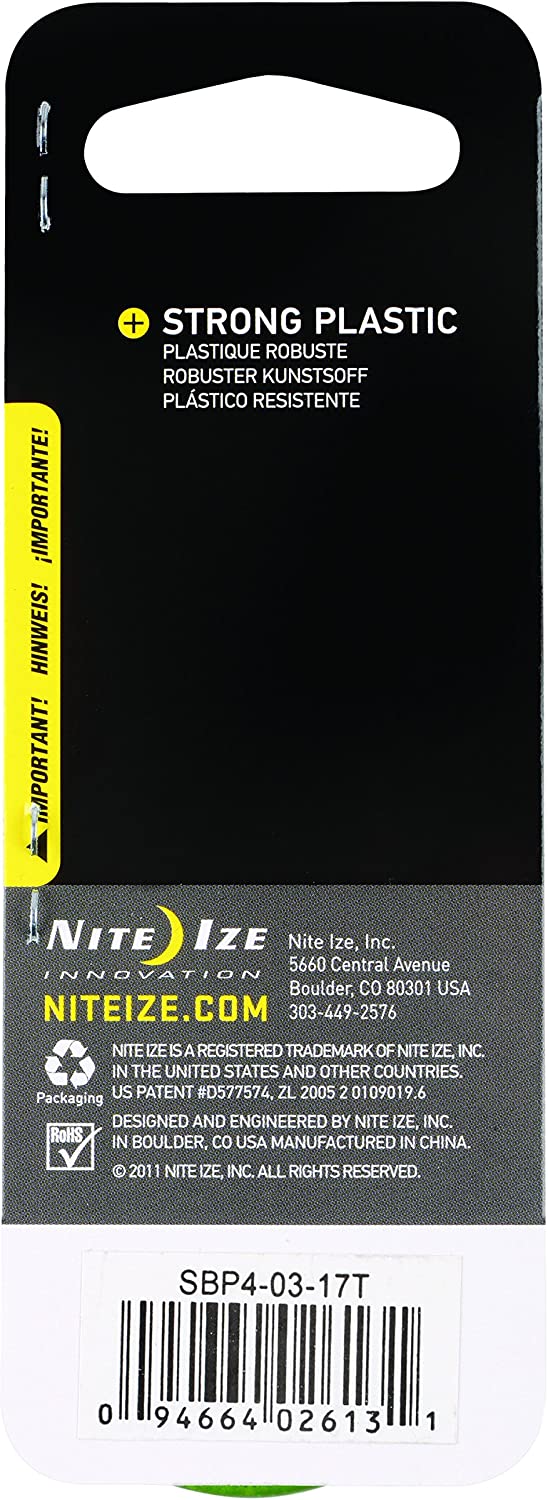 Карабин пластиковый универсальный Nite Ize S-Biner SBP4-03-17T, размер 4, зеленый - фото
