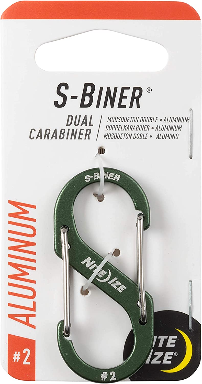 Карабин алюминиевый Nite Ize S-Biner SBA2-08-R6, размер 2, оливковый - фото