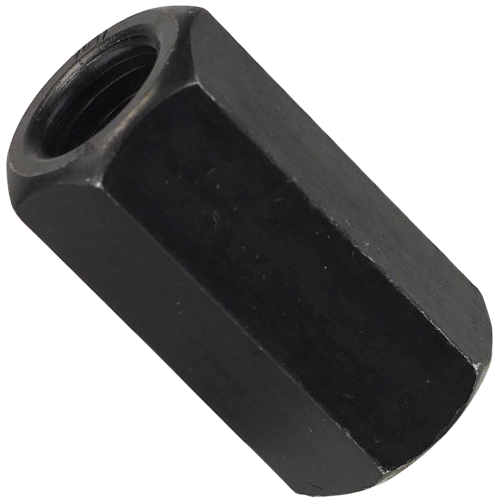 Гайка соединительная удлиненная М10 DIN 6334, черный цинк - фото