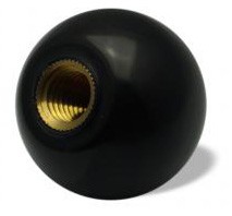 Ручка дверная шариковая 25хМ6 U17 черная (пластик) - фото