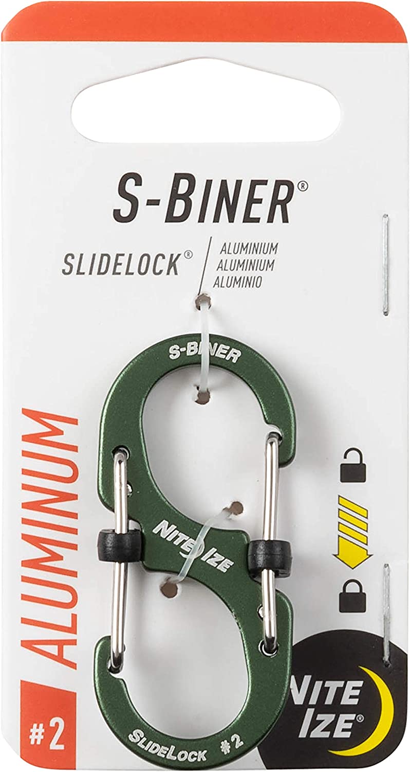 Карабин алюминиевый с фиксатором Nite Ize S-Biner SlideLock LSBA2-08-R6, размер 2 (оливковый) - фото